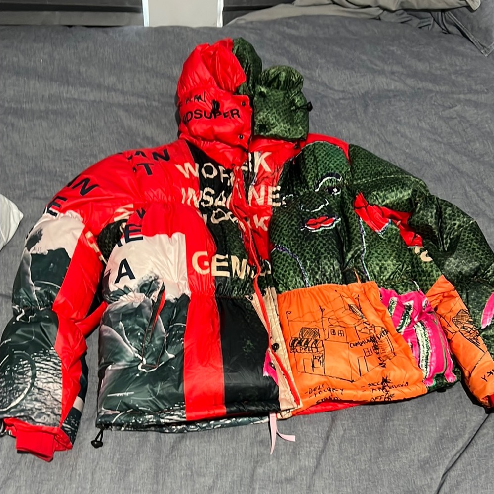 Colorful Graphic Puffer Jacket KID SUPER PUFFER